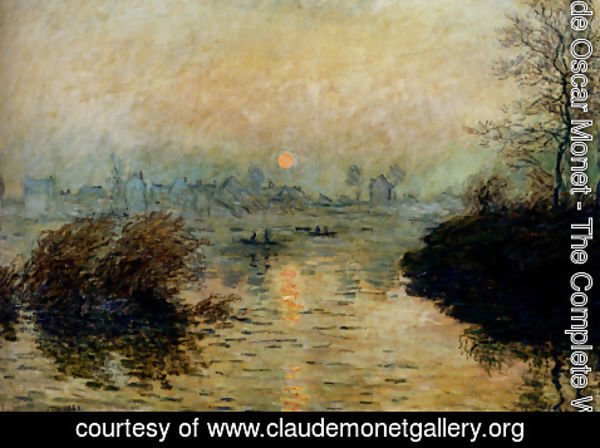 Claude Monet - Sun Setting Over The Seine At Lavacourt, Winter Effect
