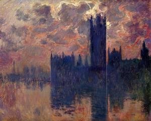 Claude Monet - Houses of Parliament, Sunset (detail)