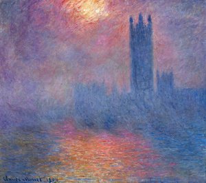 Claude Monet - Houses of Parliament, Effect of Sunlight in the Fog I