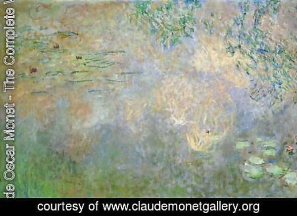 Claude Monet - Water-Lily Pond with Irises (left half)
