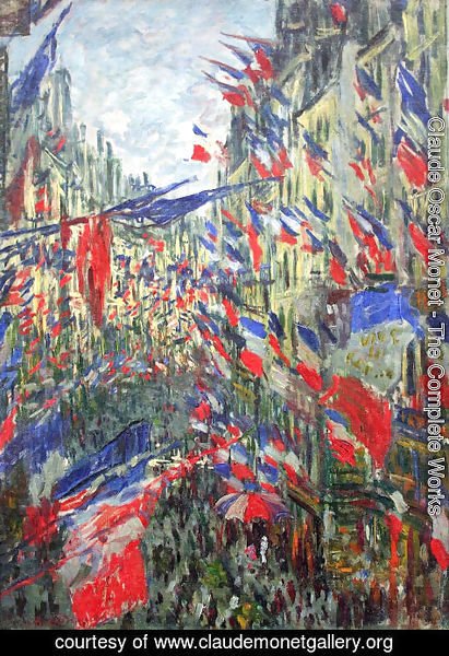 Claude Monet - Rue Montargueil with Flags