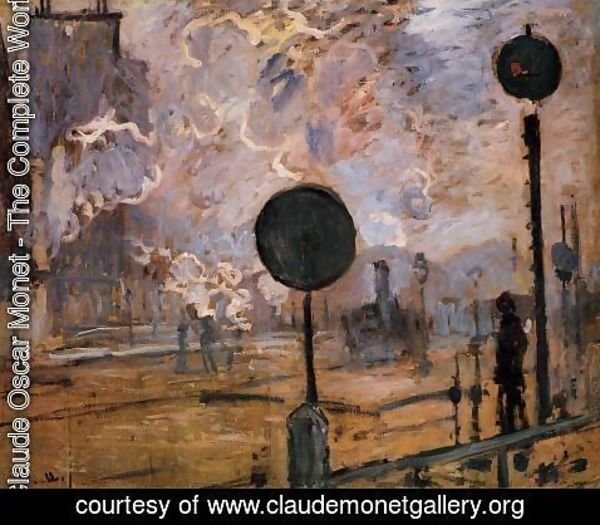 Claude Monet - Exterior of Saint-Lazare Station, The Signal
