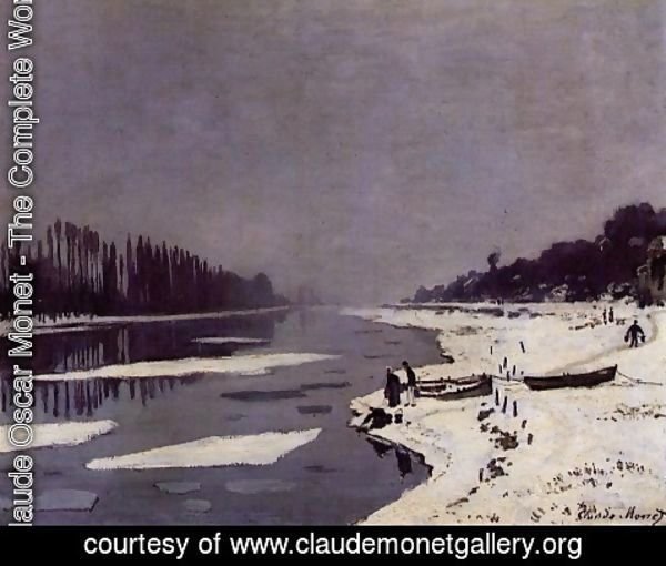 Claude Monet - Ice Floes on the Seine at Bougival