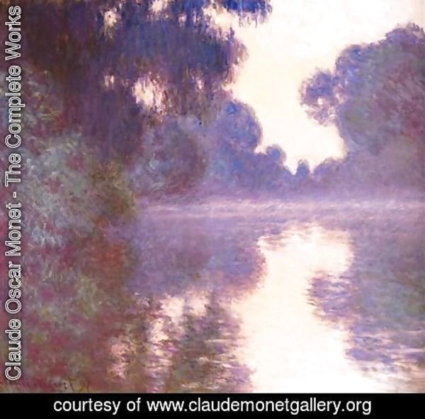 Claude Monet - Misty morning on the Seine blue