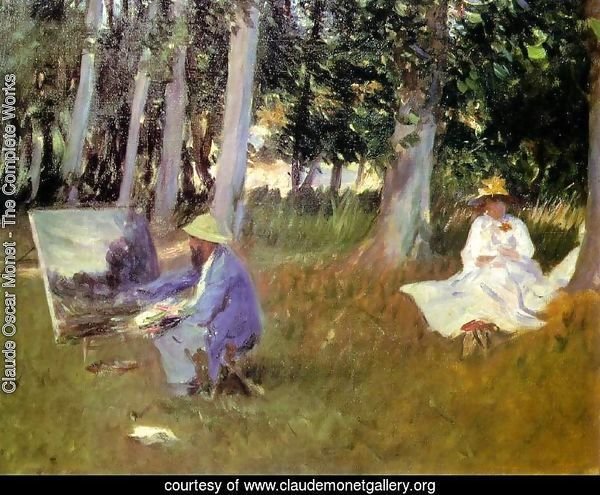 Sargent Claude monet_painting_in a garden 1885