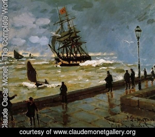 Claude Monet - The Jetty at Le Havre in Rough Westher