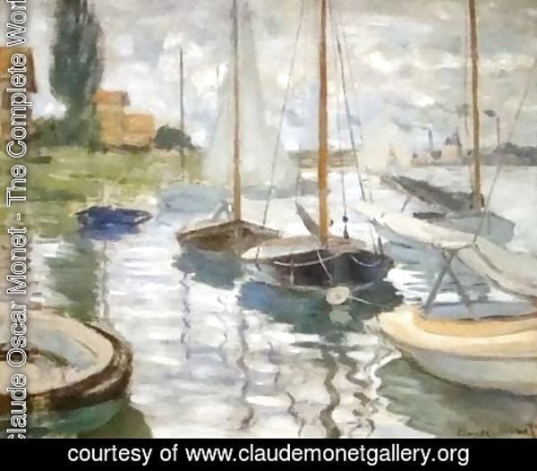 Claude Monet - Sailboats on the Seine