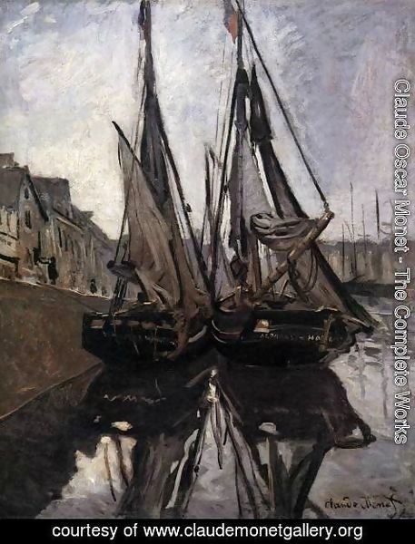 Claude Monet - Fishing Boats in Honfleur