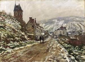 Road into Vetheuil in Winter