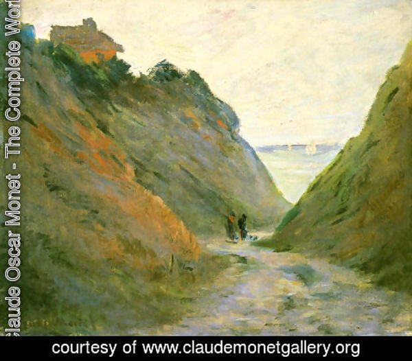 Claude Monet - The Sunken Road in the Cliff at Varangeville