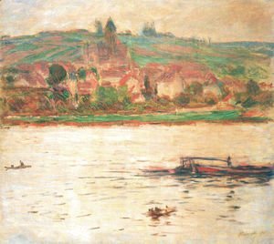 Claude Monet - Vetheuil, Barge on the Seine