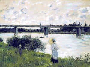 Claude Monet - The Promenade near the Bridge of Argenteuil