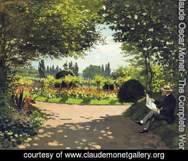 Claude Monet - Adolphe Monet Reading in the Garden