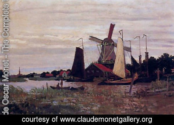 Claude Monet - A Windmill At Zaandam