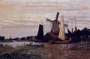 Claude Monet - A Windmill At Zaandam