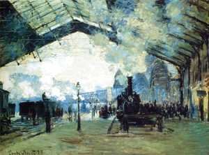 Claude Monet - Arrival Of The Normandy Train  Gare Saint Lazare