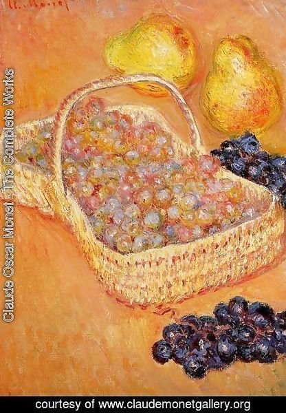 Claude Monet - Basket Of Graphes  Quinces And Pears