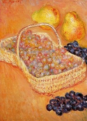 Basket Of Graphes  Quinces And Pears
