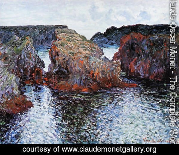 Claude Monet - Belle Ile  Rocks At Port Goulphar