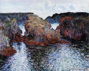 Claude Monet - Belle Ile  Rocks At Port Goulphar