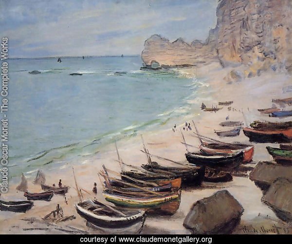 Boats On The Beach At Etretat