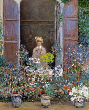 Claude Monet - Camille Monet At The Window  Argentuile