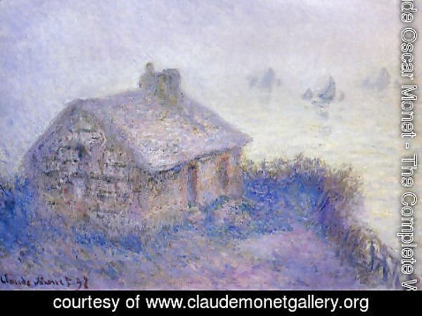 Claude Monet - Customs House At Varengeville In The Fog Aka Blue Effect