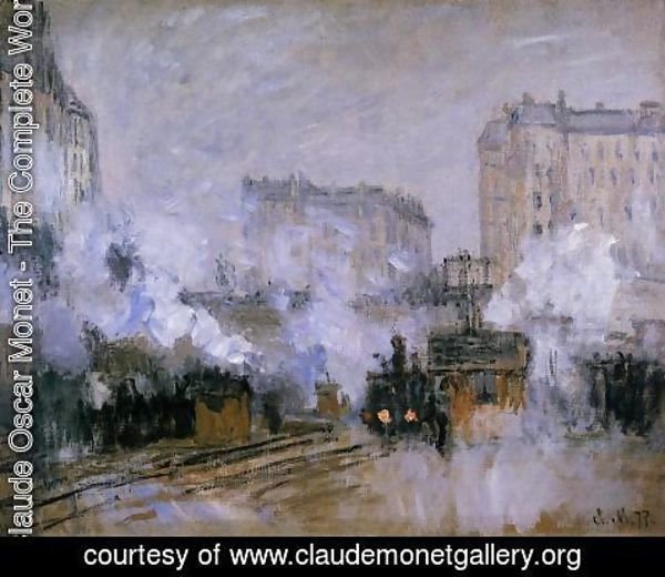 Claude Monet - Exterior Of The Saint Lazare Station  Arrival Of A Train