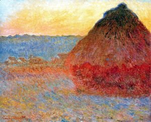 Claude Monet - Grainstack  Impression In Pinks And Blues