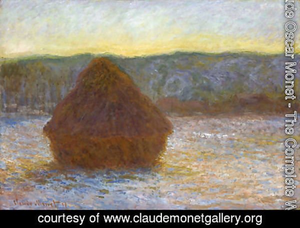 Claude Monet - Grainstack  Thaw  Sunset