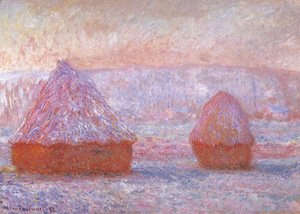 Claude Monet - Grainstacks At Giverny  Morning Effect