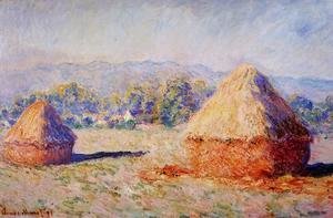 Claude Monet - Grainstacks In The Sunlight  Morning Effec