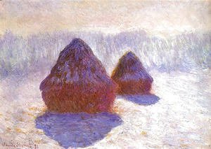 Grainstacks  White Frost Effect By Monet Aka Grainstacks  In Snowy Effect By Monet