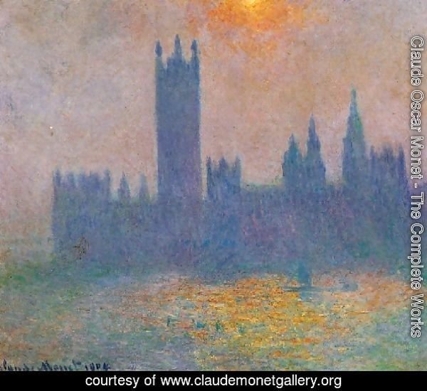 Houses Of Parliament  Effect Of Sunlight In The Fog
