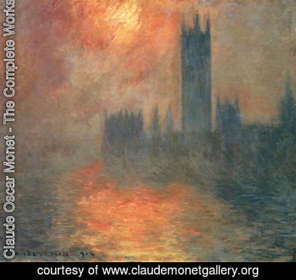 Claude Monet - Houses Of Parliament  Effect Of Sunlight In The Fog2
