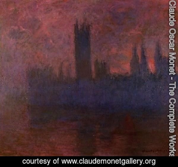 Claude Monet - Houses Of Parliament  London  Symphony In Rose