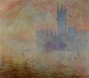 Claude Monet - Houses Of Parliament  Seagulls