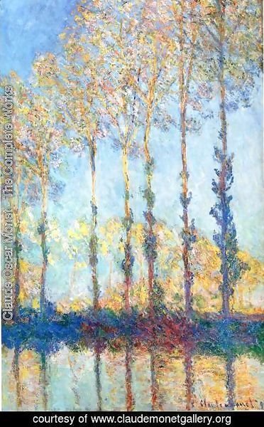 Claude Monet - Poplars  White And Yellow Effect