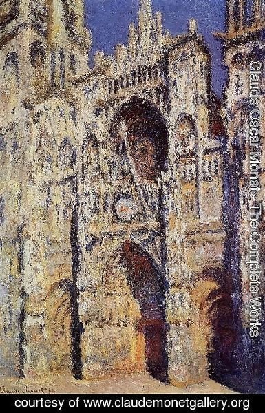 Claude Monet - Rouen Cathedral  The Portal And The Tour D Albane  Full Sunlight