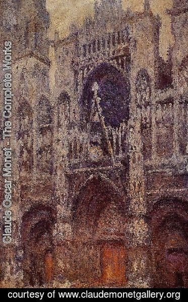 Claude Monet - Rouen Cathedral  The Portal  Grey Weather
