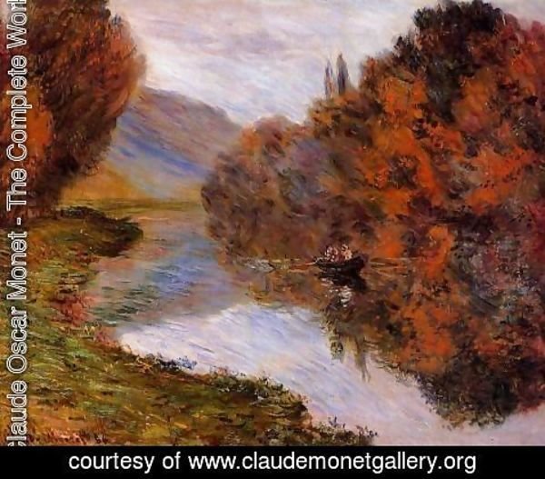 Claude Monet - Rowboat On The Seine At Jeufosse
