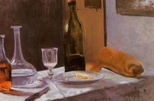 Claude Monet - Still Life With Bottle  Carafe  Bread And Wine
