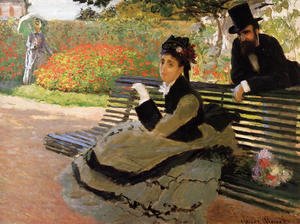 Claude Monet - The Beach Aka Camille Monet On A Garden Bench