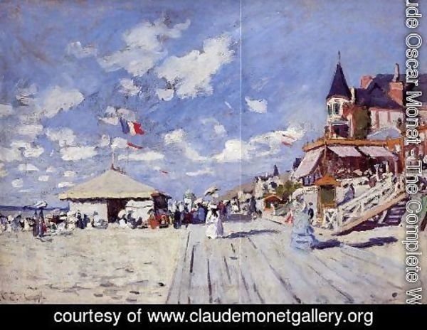 Claude Monet - The Boardwalk On The Beach At Trouville