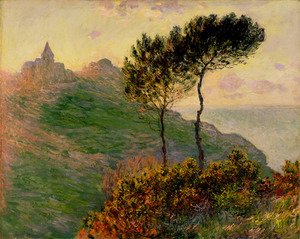 Claude Monet - The Church At Varengeville  Against The Sunset