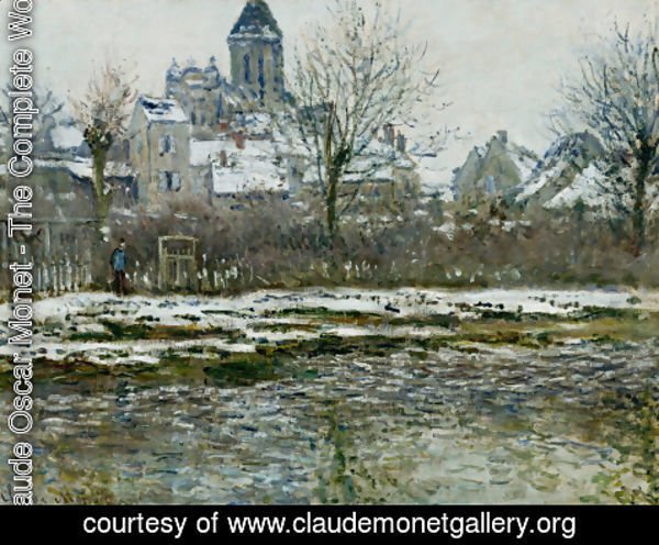 Claude Monet - The Church At Vetheuil  Snow