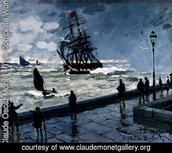 Claude Monet - The Jetty Of Le Havre In Rough Westher