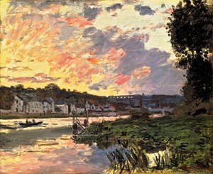 Claude Monet - The Seine At Bougeval  Evening Aka Bougival