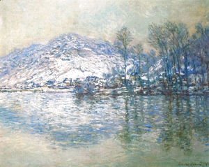 Claude Monet - The Seine At Port Villez  Snow Effect