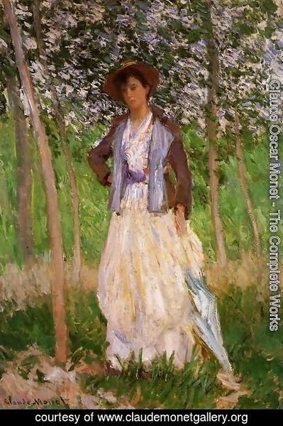 Claude Monet - The Stroller (Suzanne Hischede) Aka Taking A Walk
